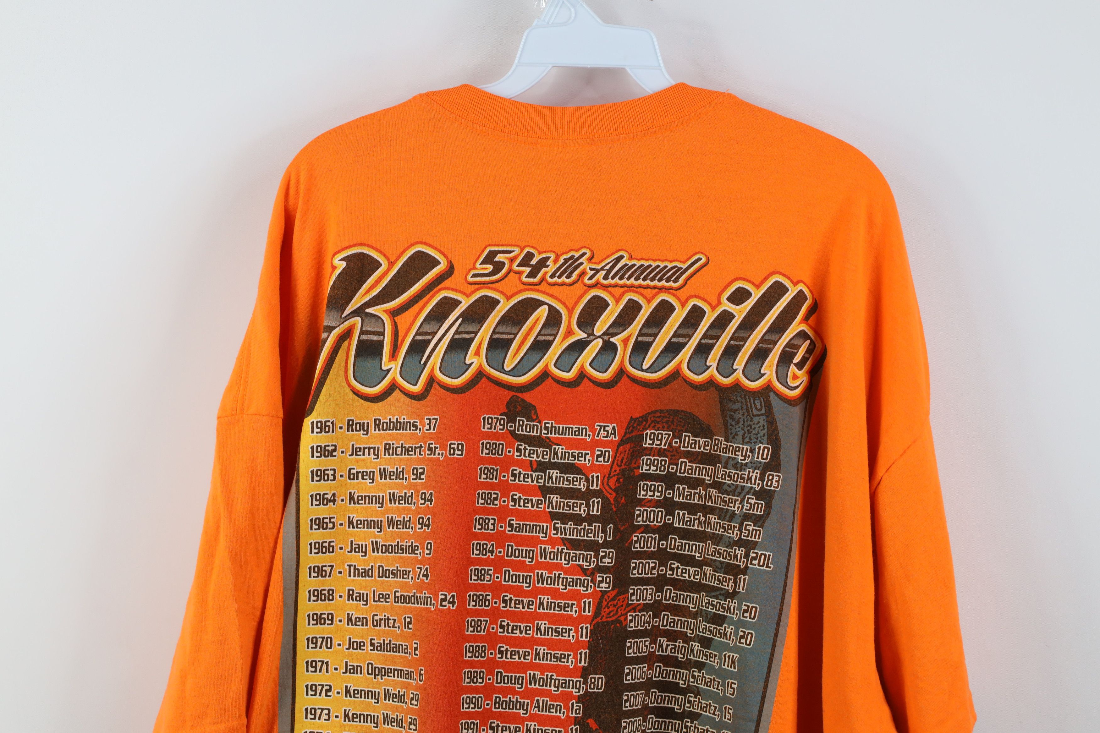 Vintage Vintage Y2K Knoxville Iowa Outlaw Car Racing T-Shirt Orange Size US XXL / EU 58 / 5 - 11 Thumbnail
