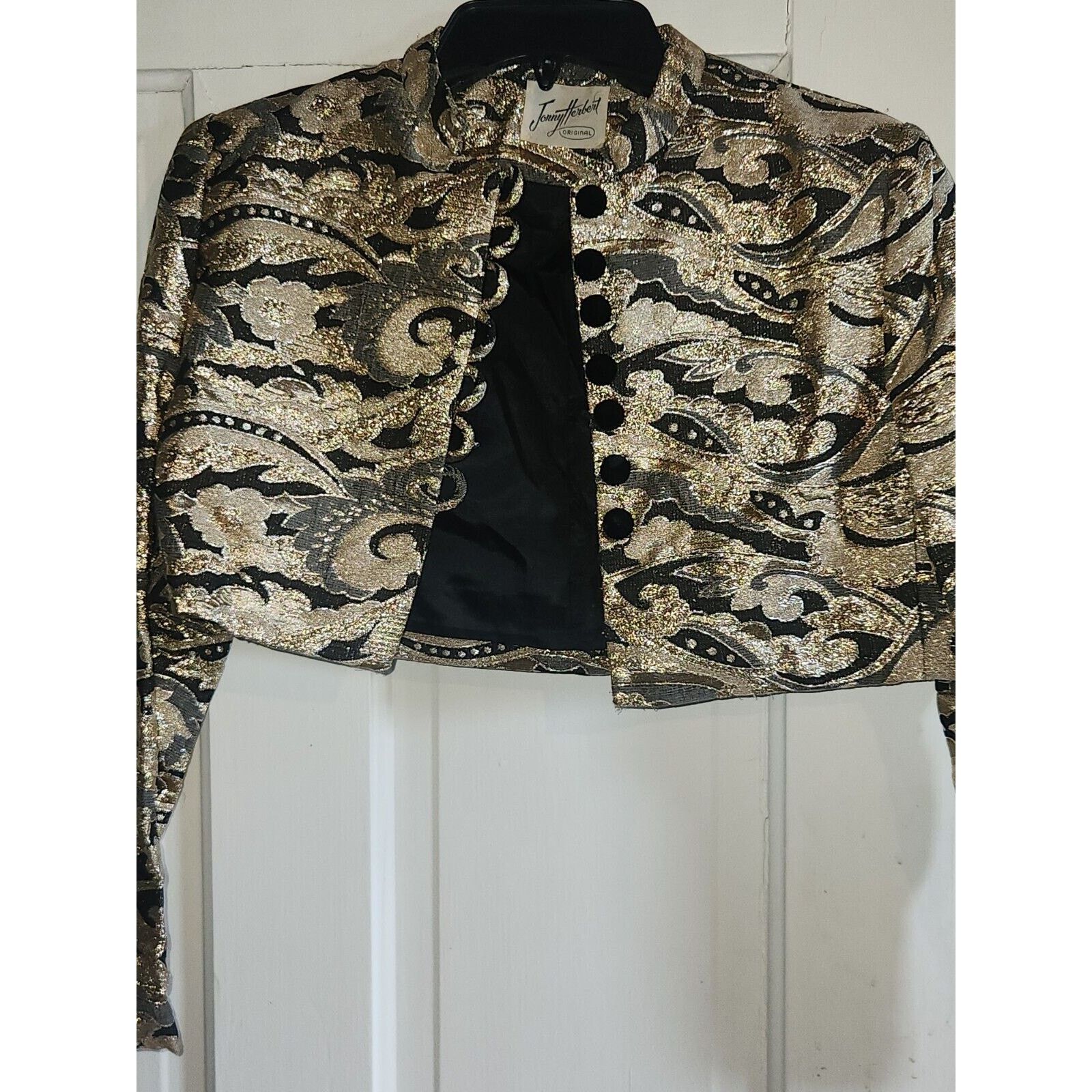 Other Jonny Herbert 1950's CROPPED METALLIC BROCADE JACKET Size S / US 4 / IT 40 - 2 Thumbnail