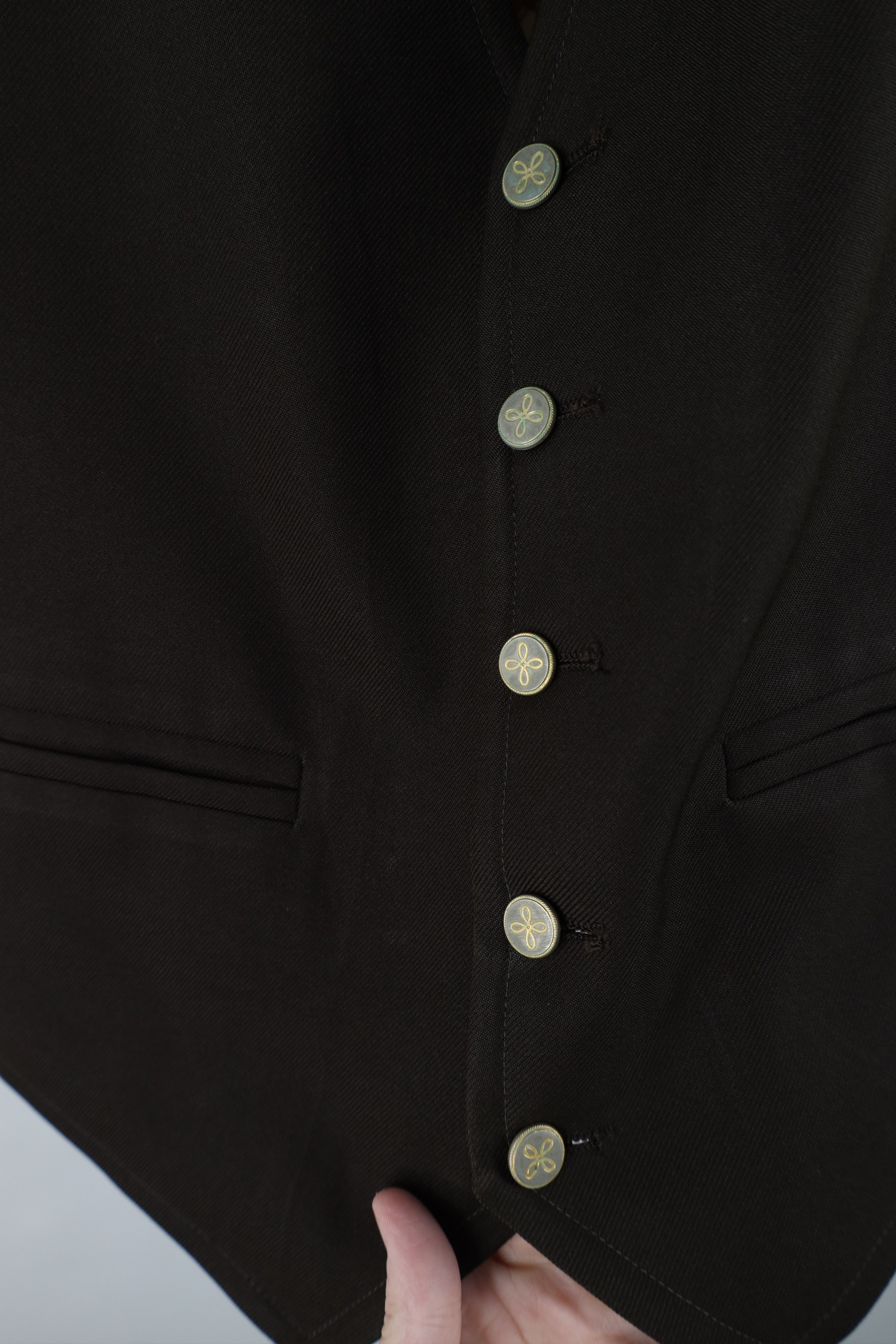 Vintage Vintage 50s 60s Rockabilly Wool Silk Suit Vest Jacket Brown Size US L / EU 52-54 / 3 - 6 Thumbnail