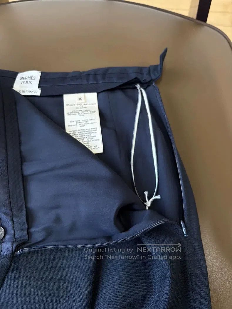 Hermes Hermes Black leather buttoned half-wrap half-skirt Size 24" / US 00 / IT 34 - 8 Thumbnail
