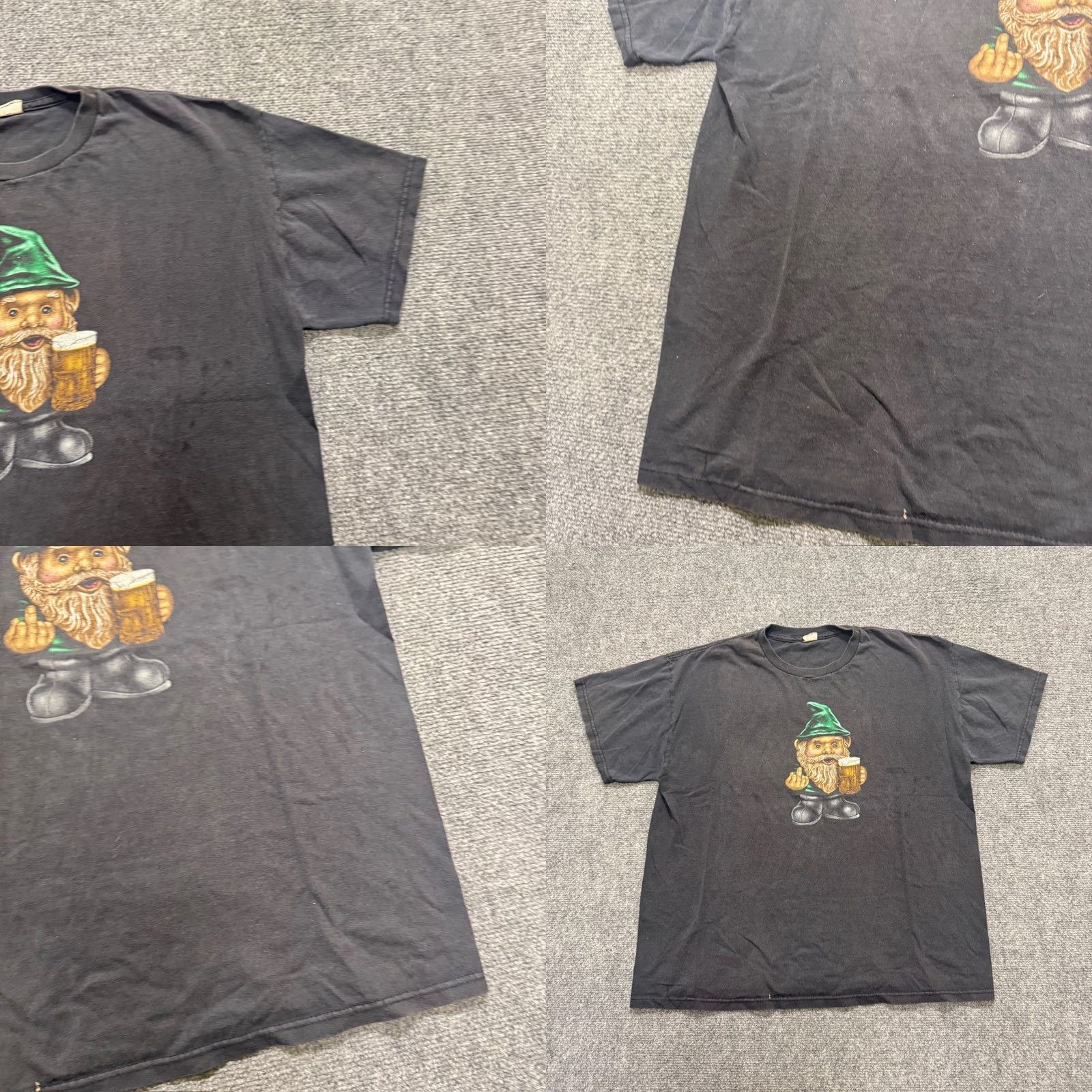 Delta VTG Delta Gnome T-Shirt Mens Medium Black Cotton Meme Distressed Stained Pro Weight Size US M / EU 48-50 / 2 - 8 Thumbnail