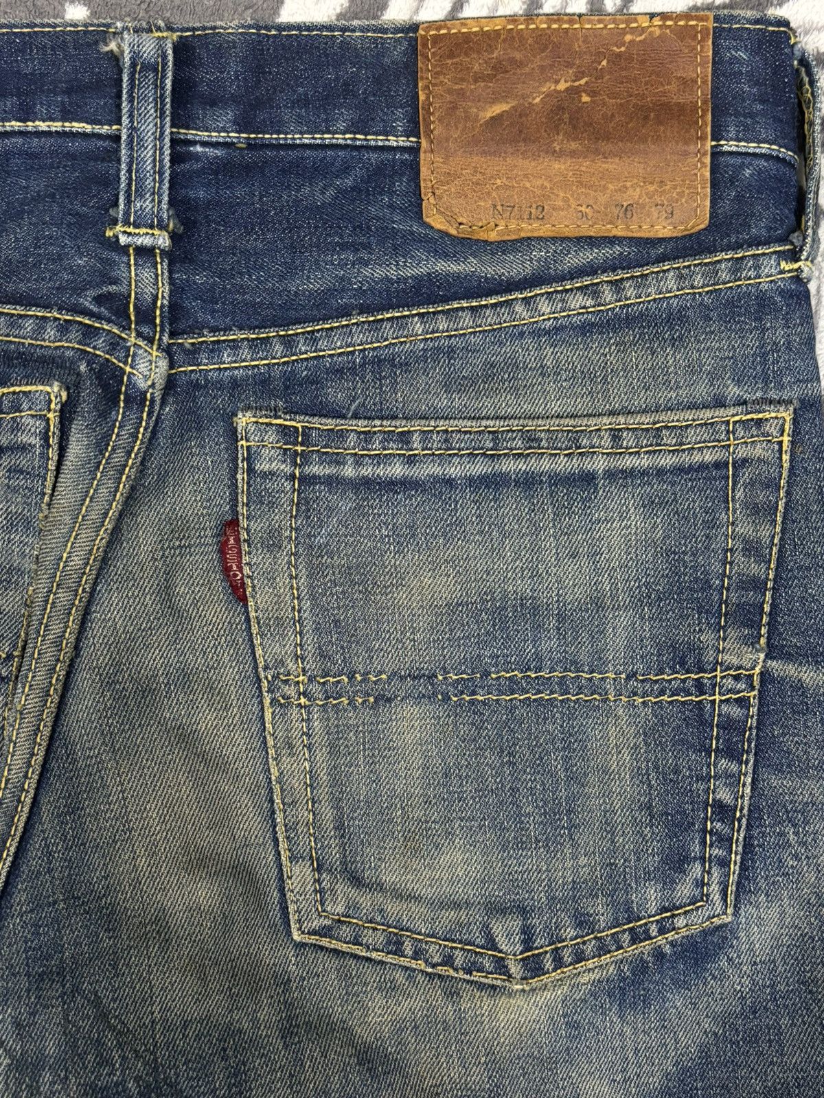 Sugar Cane Vintage 70s Big Stone Mud Wash Thrashed Distress Flare Jeans Size US 29 - 11 Thumbnail