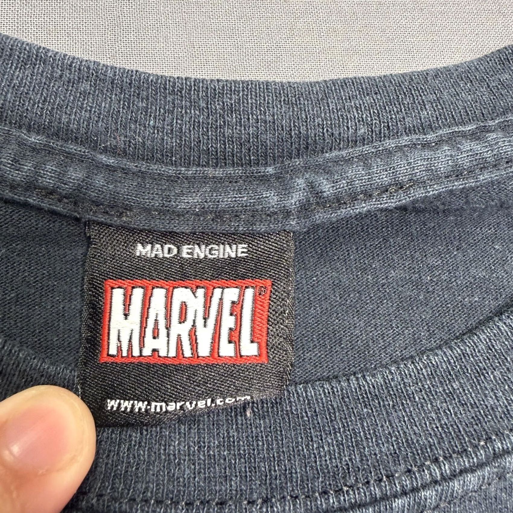 Vintage Marvel Shirt Mens Medium Black Collage Graphic Tee Superhero Mad Engine Size US M / EU 48-50 / 2 - 5 Thumbnail