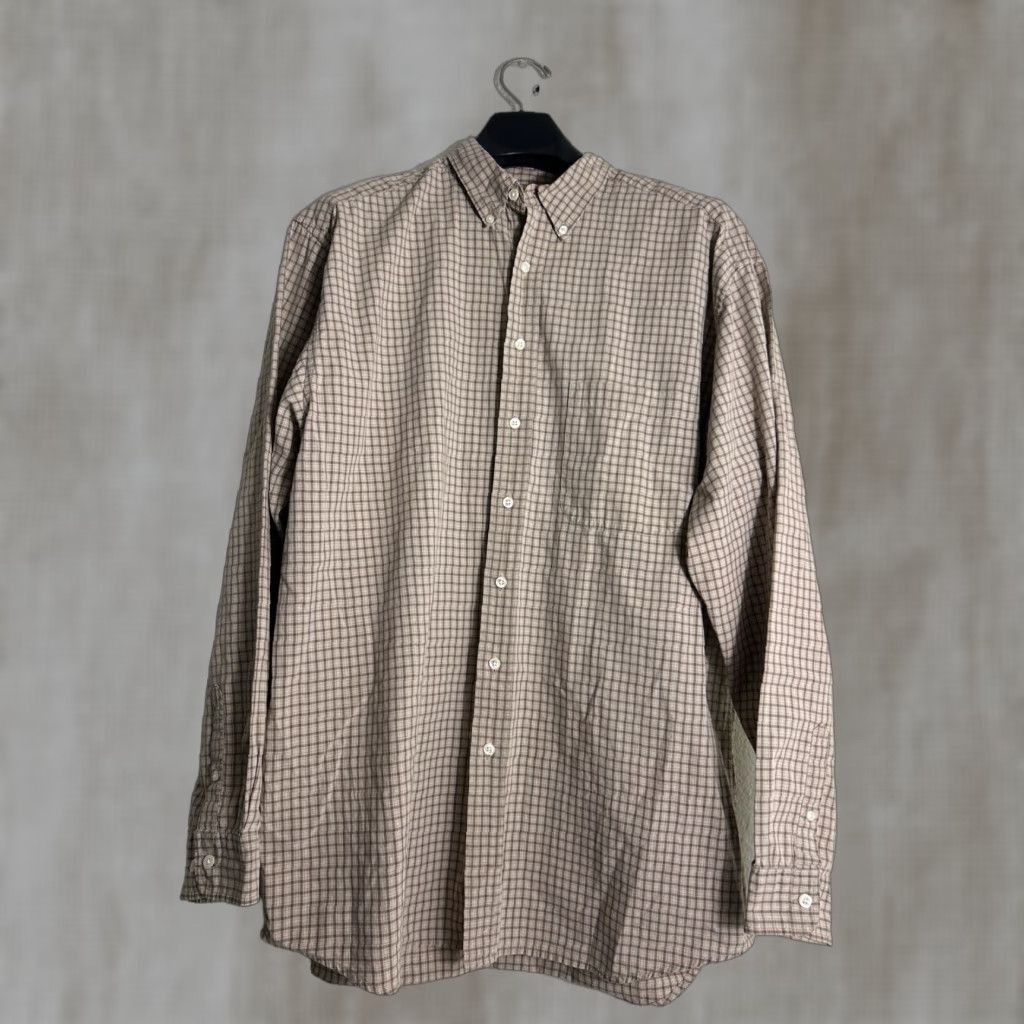 Eddie Bauer Eddie Bauer Mens Large Tall Beige Plaid Checkered Button-Up Shirt Size US L / EU 52-54 / 3 - 1 Thumbnail