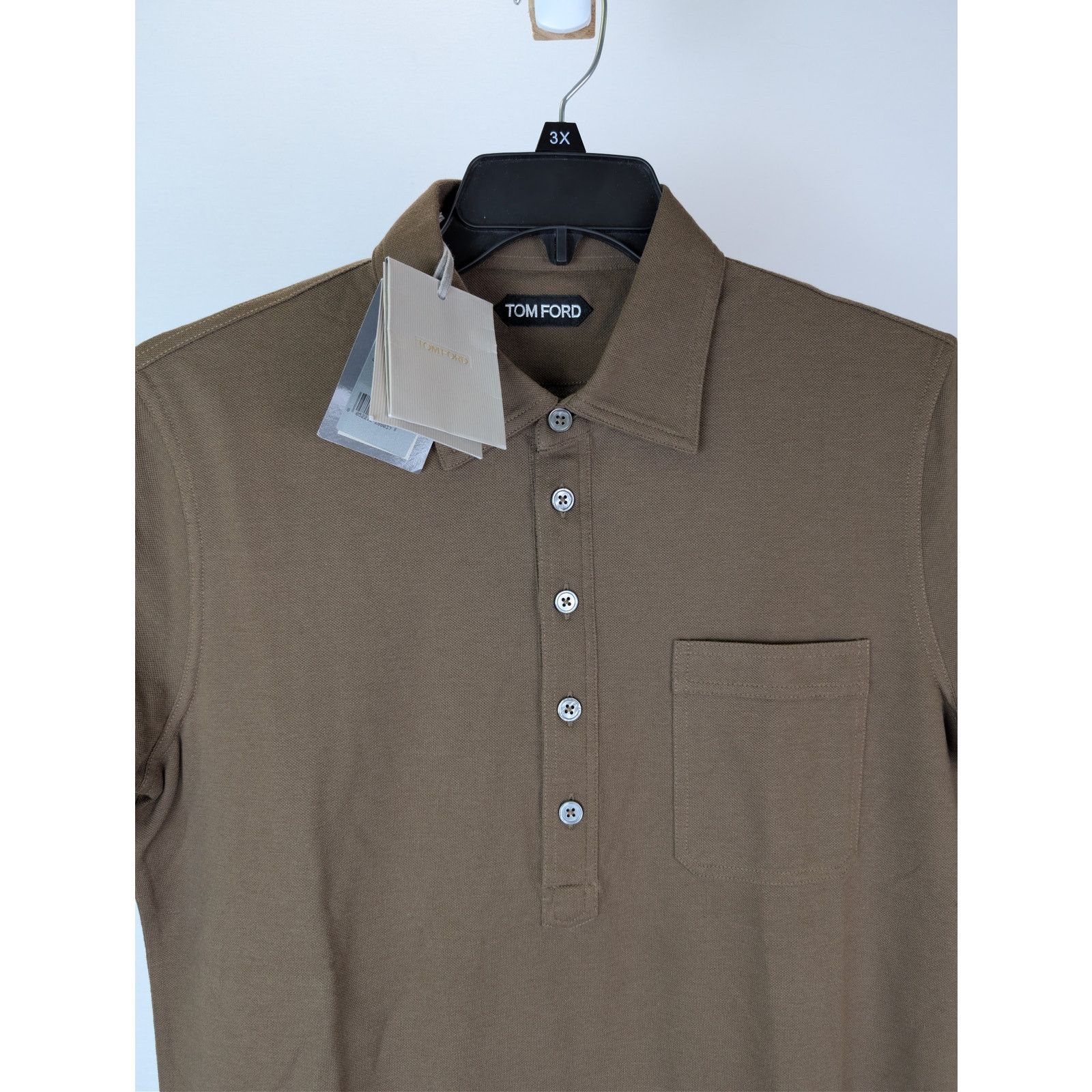 Tom Ford o1rshd1 Cut And Sewn Polo Shirt Knitted Polo Shirt in Cigar Size US M / EU 48-50 / 2 - 7 Thumbnail