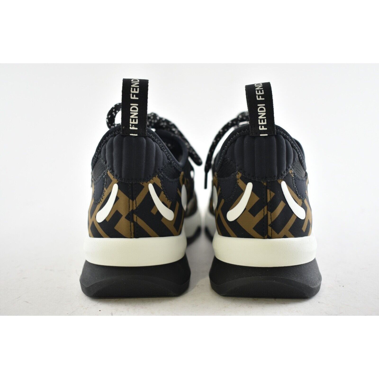 Fendi Fendi Logo Black Brown White Low Top Trainer Sneaker 36.5 Size US 6.5 / IT 36.5 - 10 Thumbnail