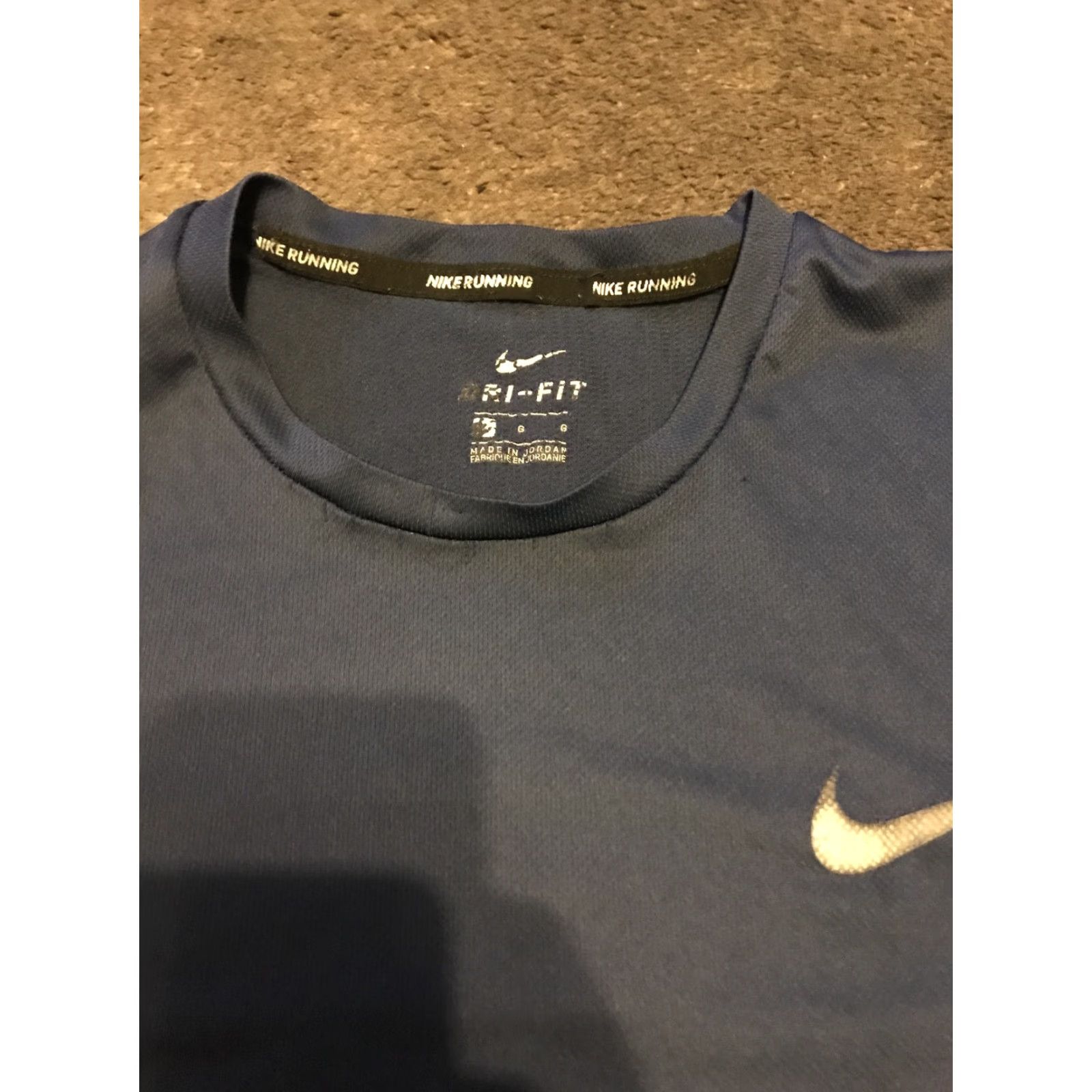 Nike Nike Mens Size L Breathe Rapid Navy Blue Challenger Running T-Shirt 833608 Size US L / EU 52-54 / 3 - 2 Thumbnail