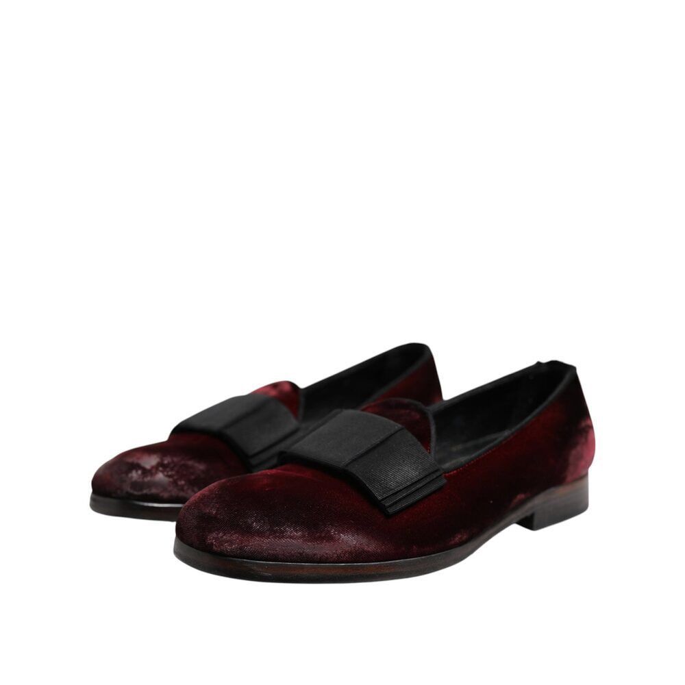 Dolce & Gabbana Dolce & Gabbana Red Velvet Men Slip On Loafers Dress Shoes Size US 7 / EU 40 - 3 Thumbnail