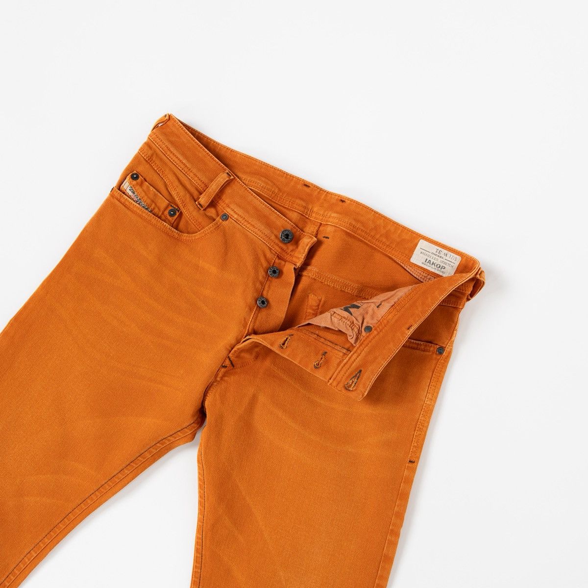 Diesel Diesel Iakop Mens Orange Jeans Regular Slim Tapered Casual Size US 31 - 3 Thumbnail