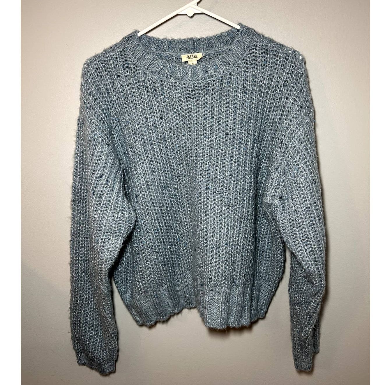 Other a.n.a Dropped Shoulder Knit Pullover Sweater Teal Blue M Size M / US 6-8 / IT 42-44 - 1 Thumbnail