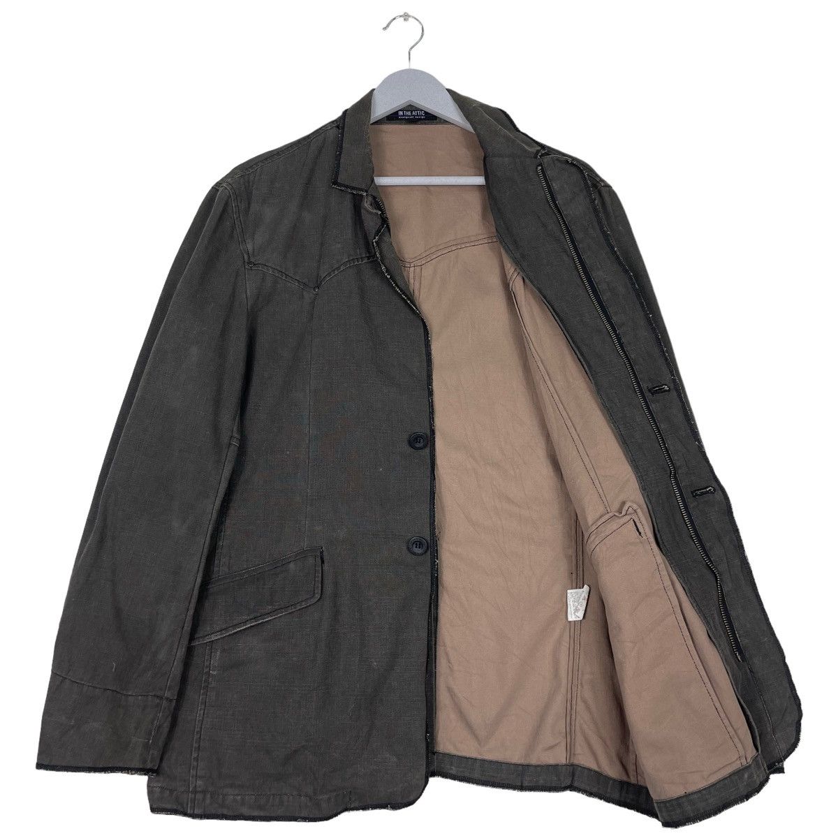 In The Attic × Japanese Brand × Tornado Mart 💥IN THE ATTIC BUTTON CHORE DYED GREY JACKET Size US L / EU 52-54 / 3 - 1 Thumbnail