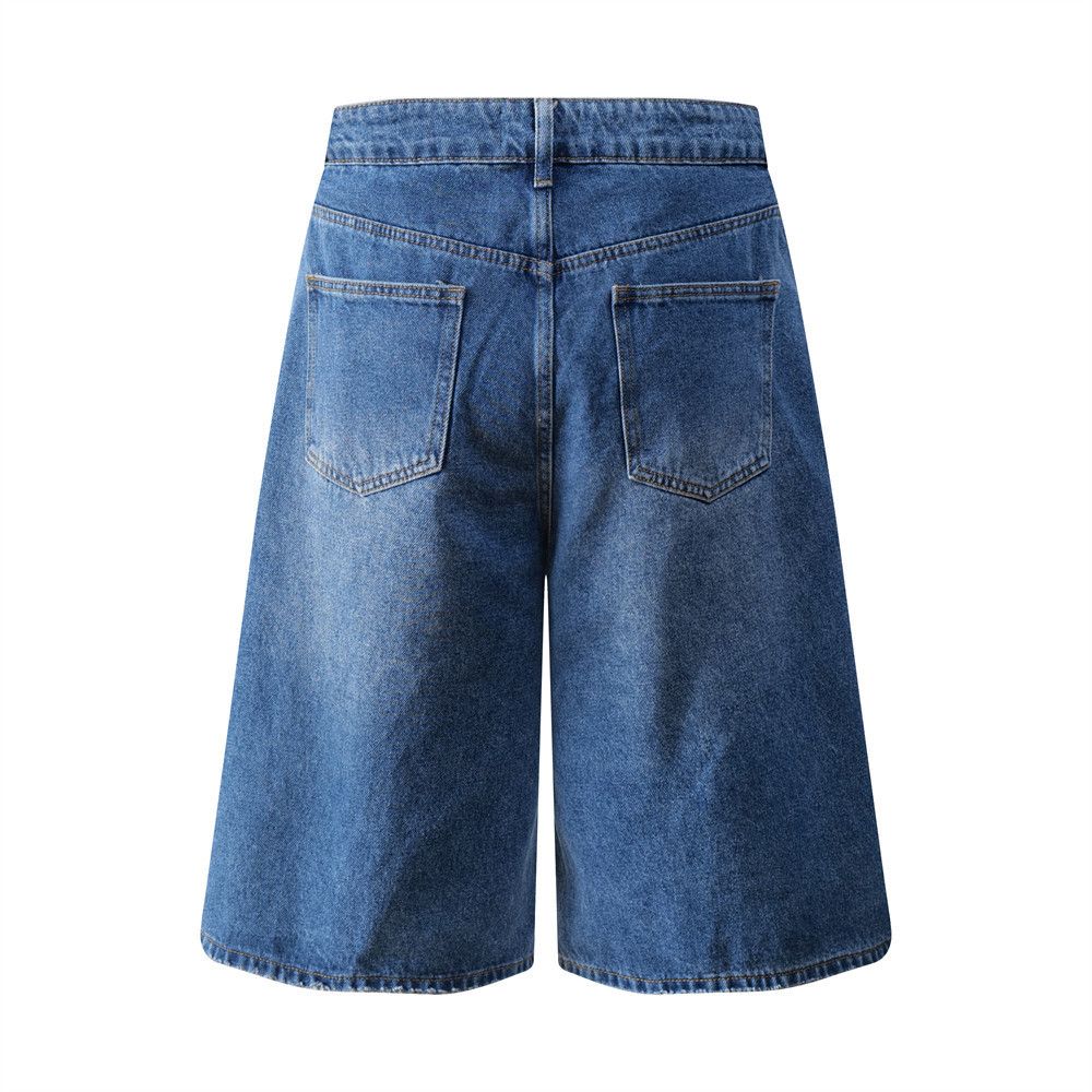 Japanese Brand × Jean Men's distressed washed loose ripped denim shorts Size US 32 / EU 48 - 3 Thumbnail