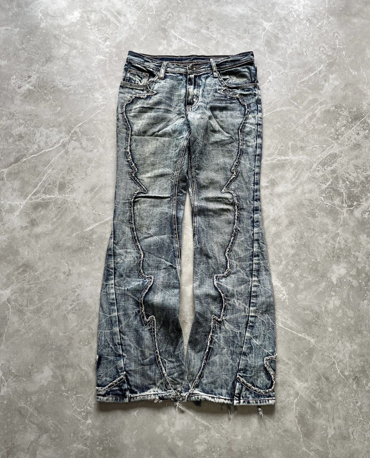 semanticdesign SEMANTIC DESIGN TRIBAL PANELLED ACID-WASH JEANS Size US 29 - 1 Thumbnail