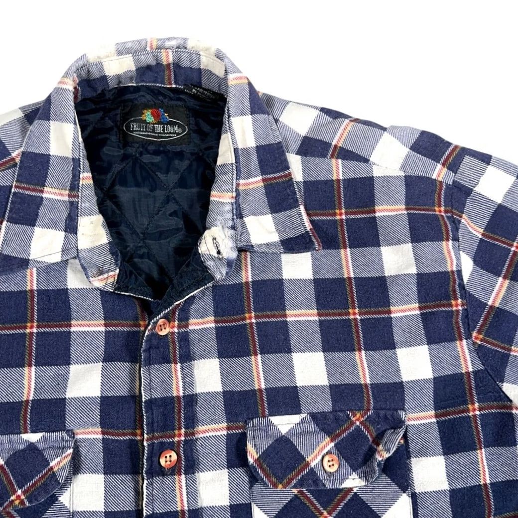 Fruit Of The Loom VINTAGE Fruit of the Loom Shirt Plaid Flannel Shacket 90s Blue Adult LARGE Button-Up Long Sleeve Mens Regular XS? Size US L / EU 52-54 / 3 - 2 Thumbnail