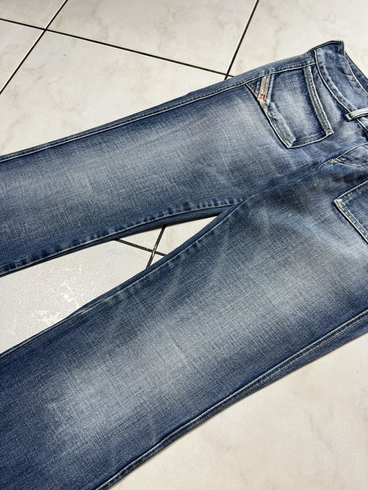 Diesel Vintage 90s Diesel y2k bootcut distressed denim jeans flared Size 29" - 8 Thumbnail