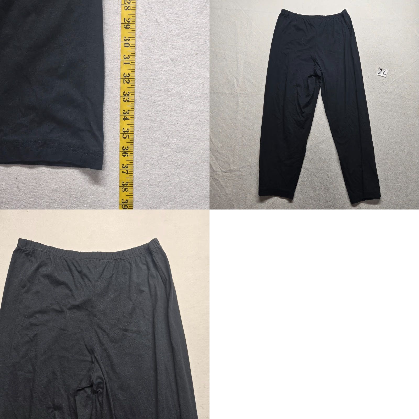 Vintage Bobbie Brooks Solid Black Baggy Pull-on Knit Sleep Pants Adult Women's L Large Size 36" / US 14 / IT 50 - 8 Thumbnail
