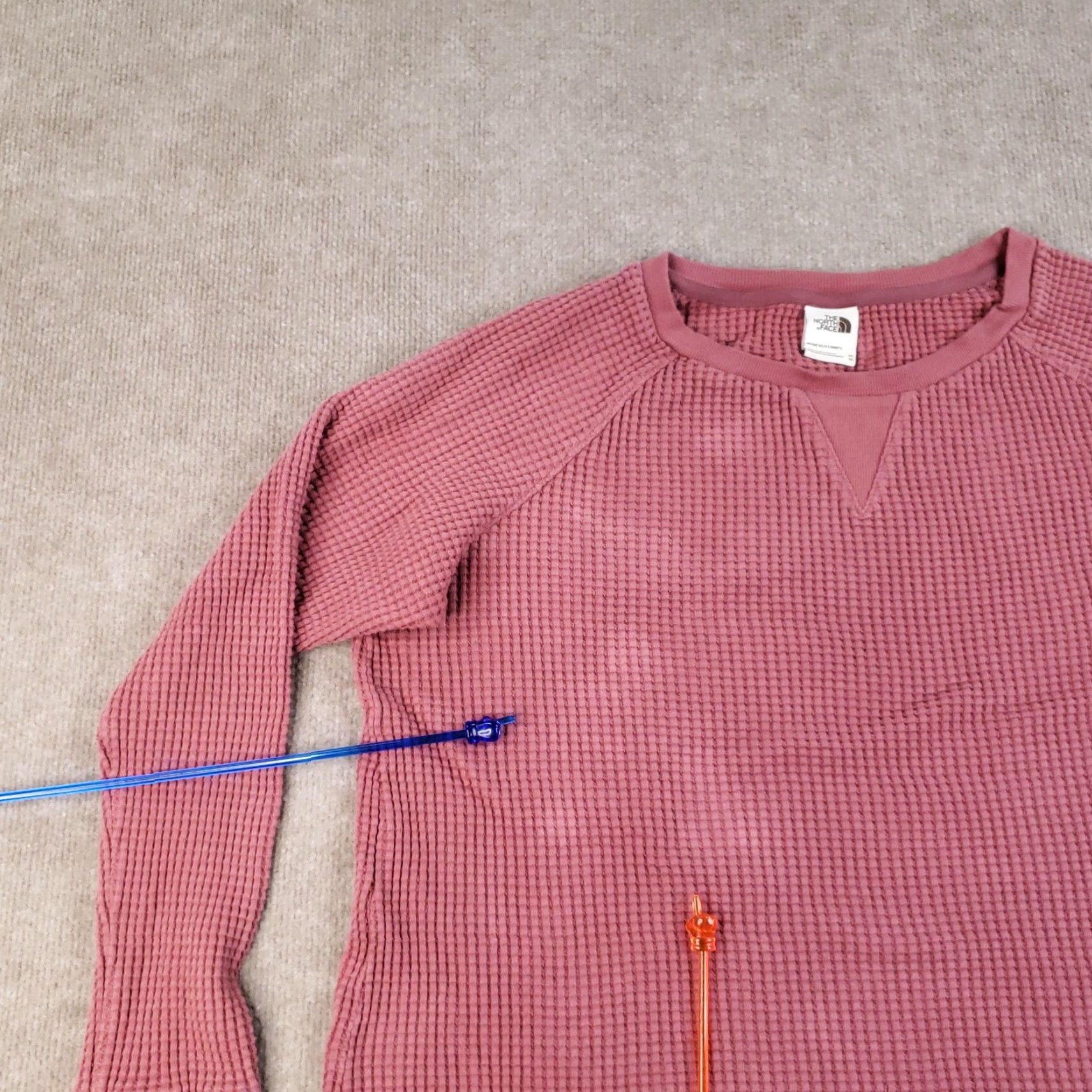 The North Face The North Face Sweater Women XL Pink Outerlands Waffle Knit Pullover Long Sleeve Crew Neck Thermal All Seasons Size XL / US 12-14 / IT 48-50 - 7 Thumbnail
