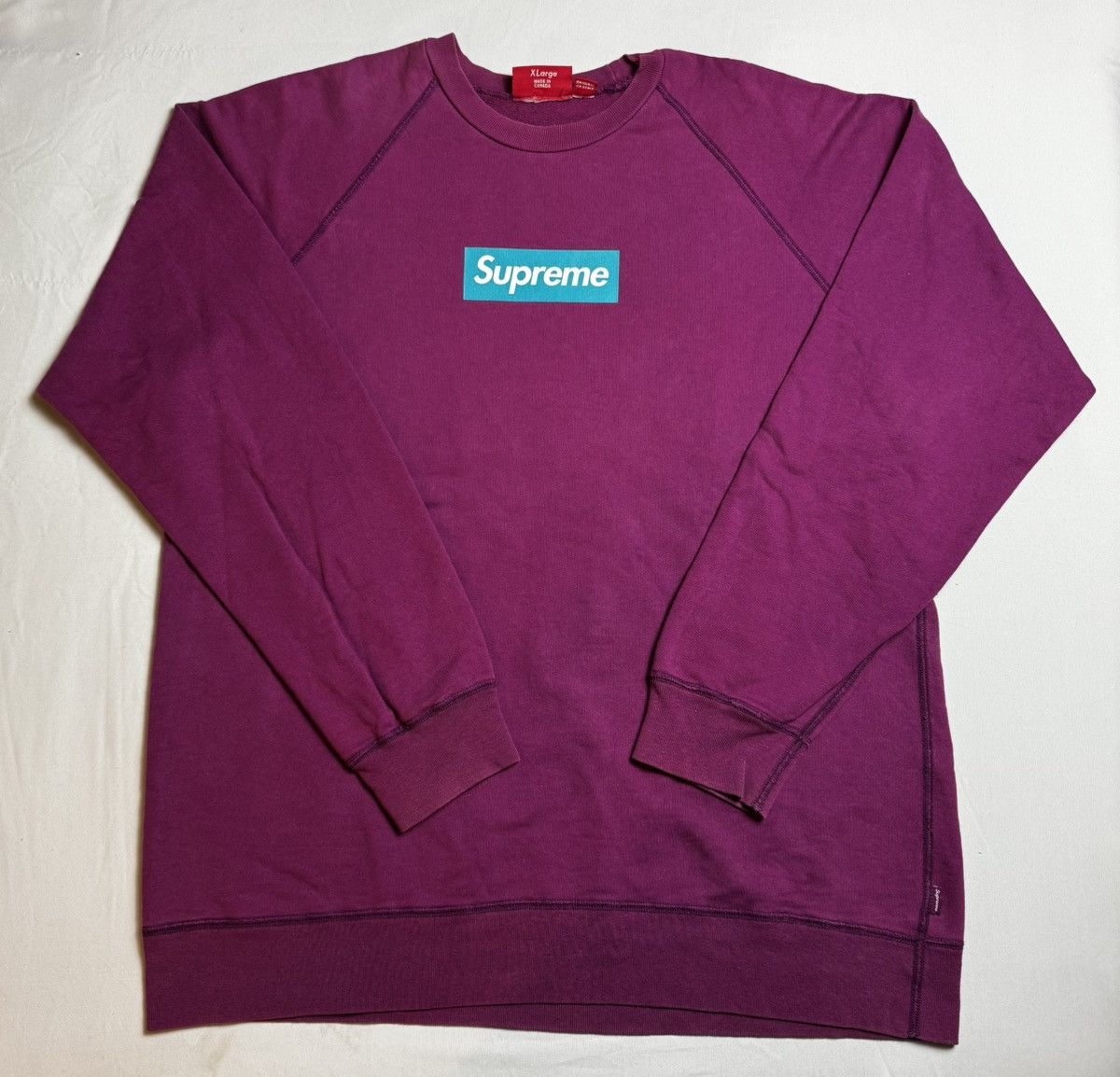 Supreme Supreme Magenta Screenprint Box Logo Crewneck 2007 Size US XL / EU 56 / 4 - 2 Thumbnail