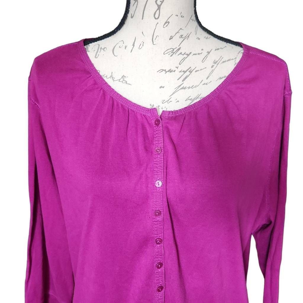 Eddie Bauer Eddie Bauer Ladies Size XXL Purple Lightweight Button Down C Size XXL / US 16-18 / IT 52-54 - 3 Thumbnail