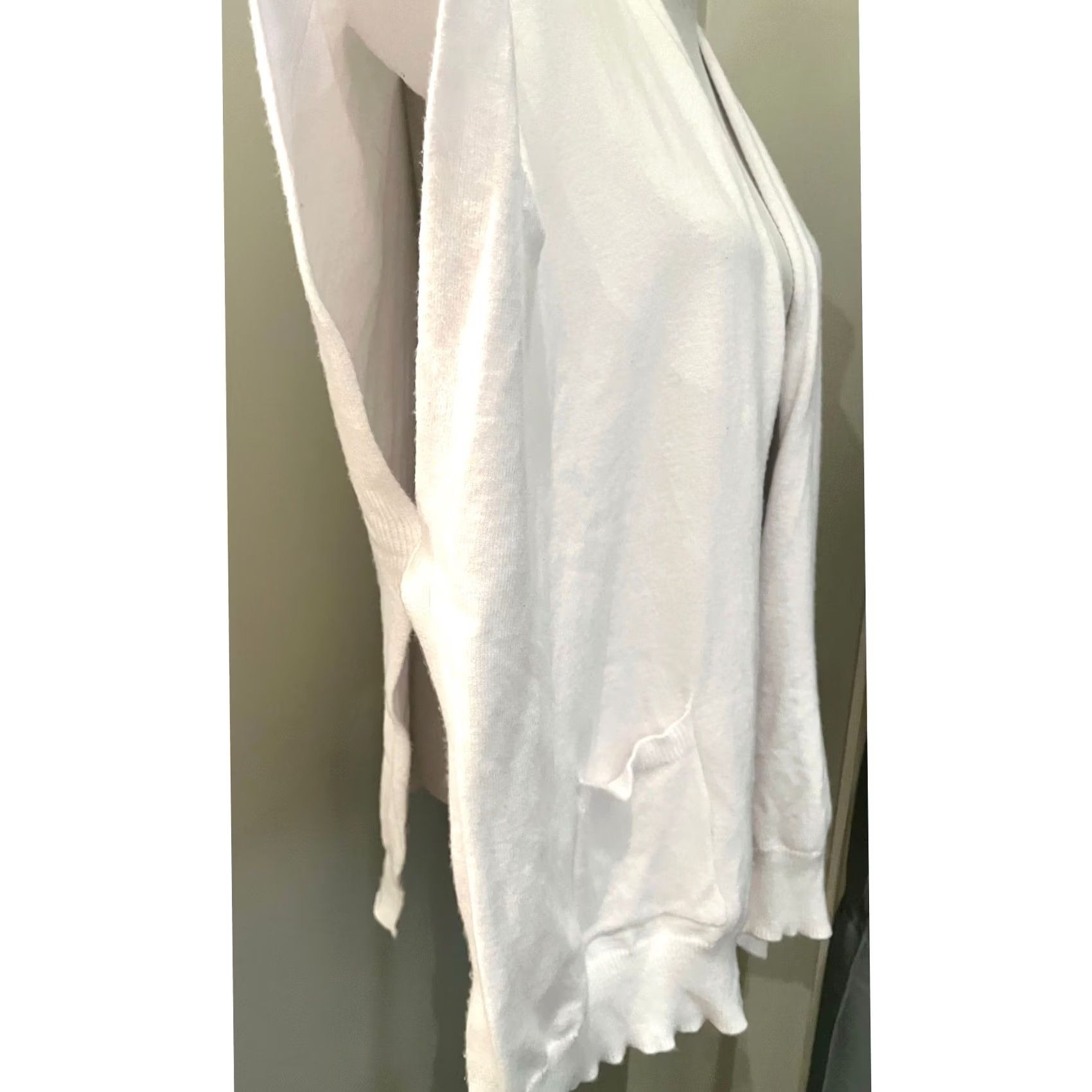 Vintage Coco + Carmen Kimono Cardigan White Shawl Sweater Pockets Women’s One Size Size ONE SIZE - 6 Thumbnail
