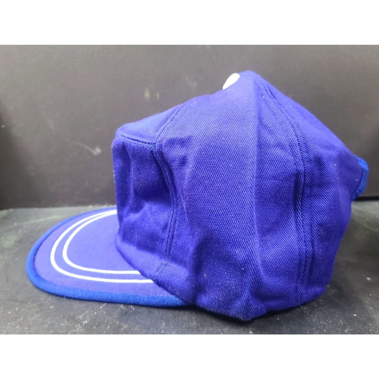 Vintage VINTAGE Kap King Trapper Hat USA Patch Blue/White Adjustable Size Large Men Winter Cap 80s Theme Canvas Cotton Polyester Ear Flap Lined Size ONE SIZE - 5 Thumbnail