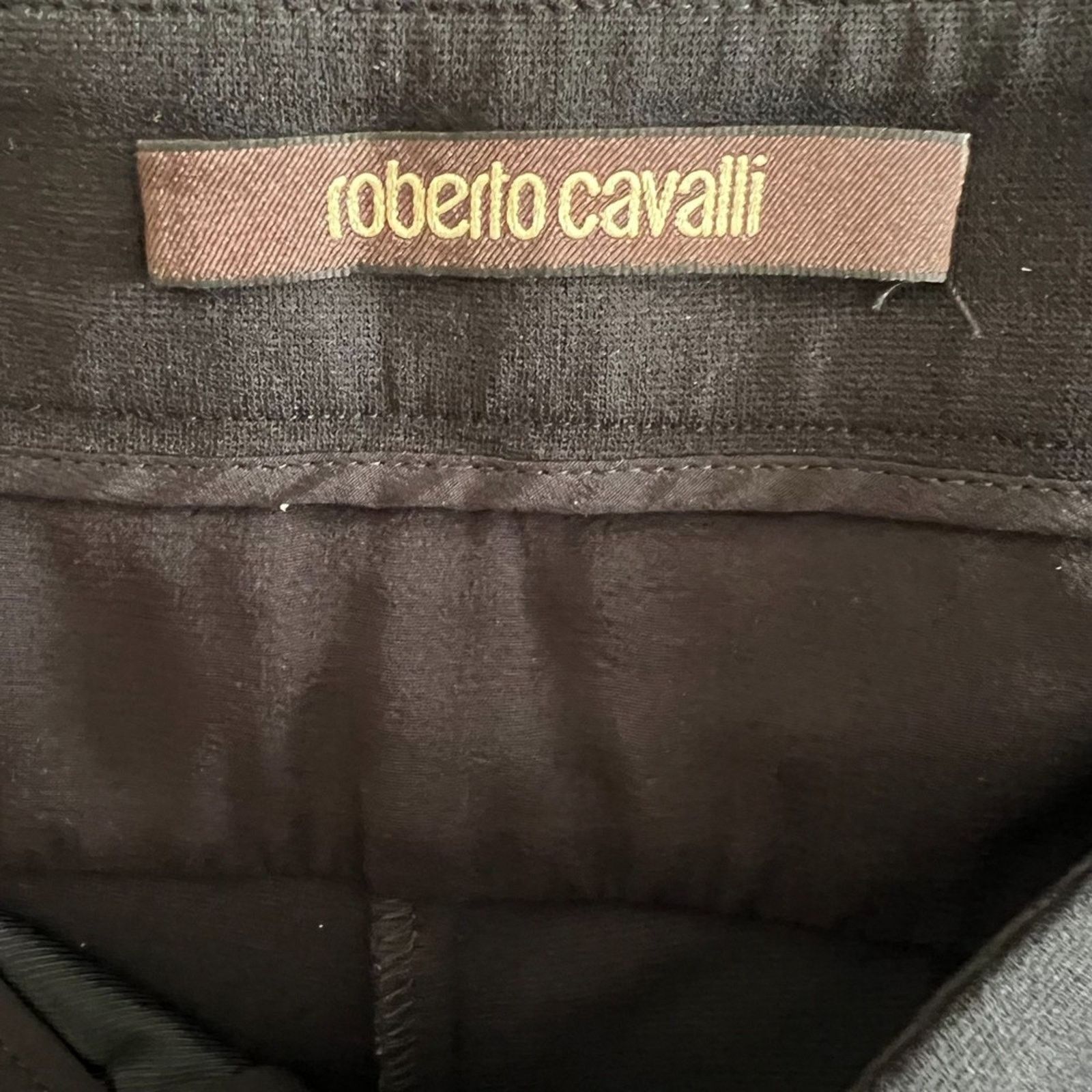 Roberto Cavalli ROBERTO CAVALLI Black Mid-Rise Cropped Skinny Pants, M/IT42 Size 27" / US 4 / IT 40 - 6 Thumbnail