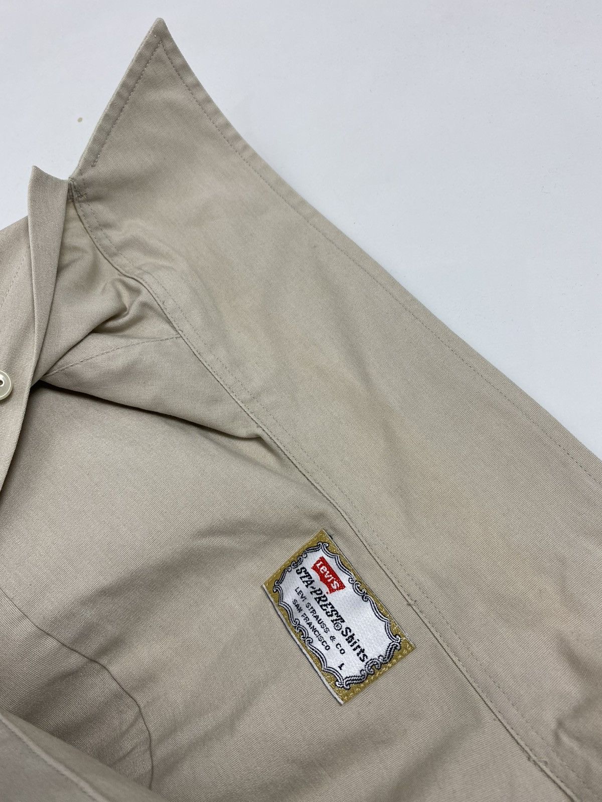 Levi's 1990's Vintage Levi's Sta Prest Shirt Size US L / EU 52-54 / 3 - 5 Thumbnail