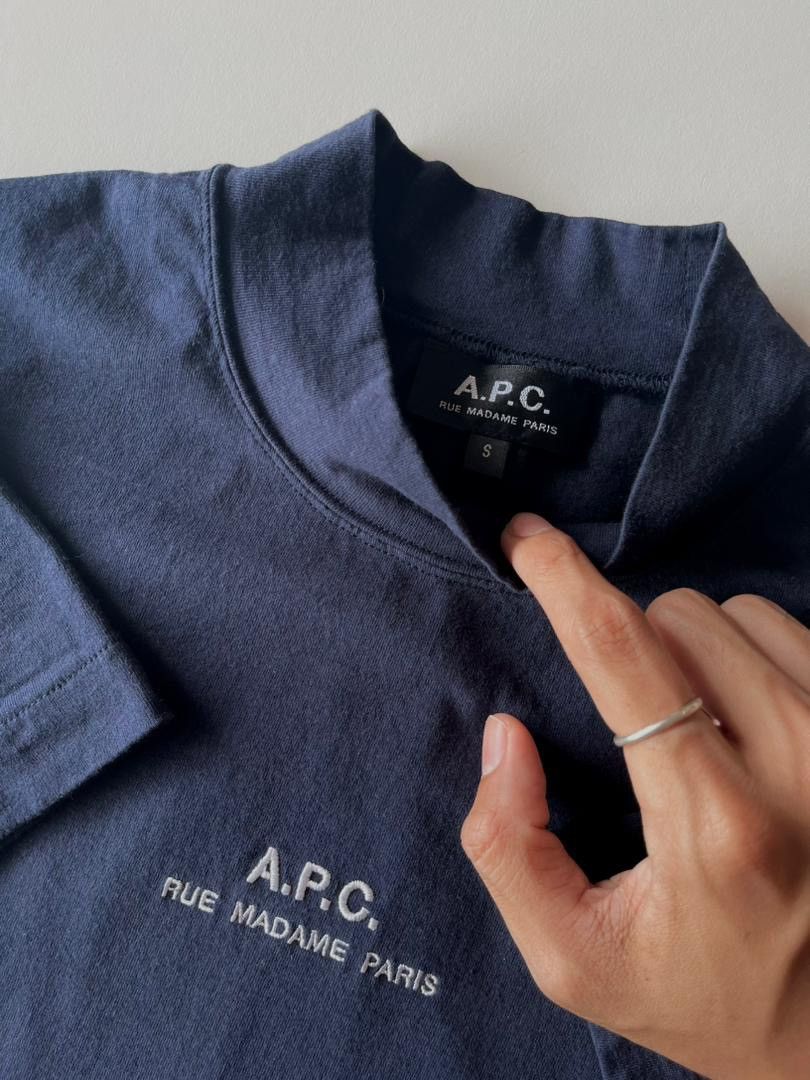 A.P.C. A.P.C Rue Madame Paris Navy Blue Tee Size S / US 4 / IT 40 - 5 Thumbnail