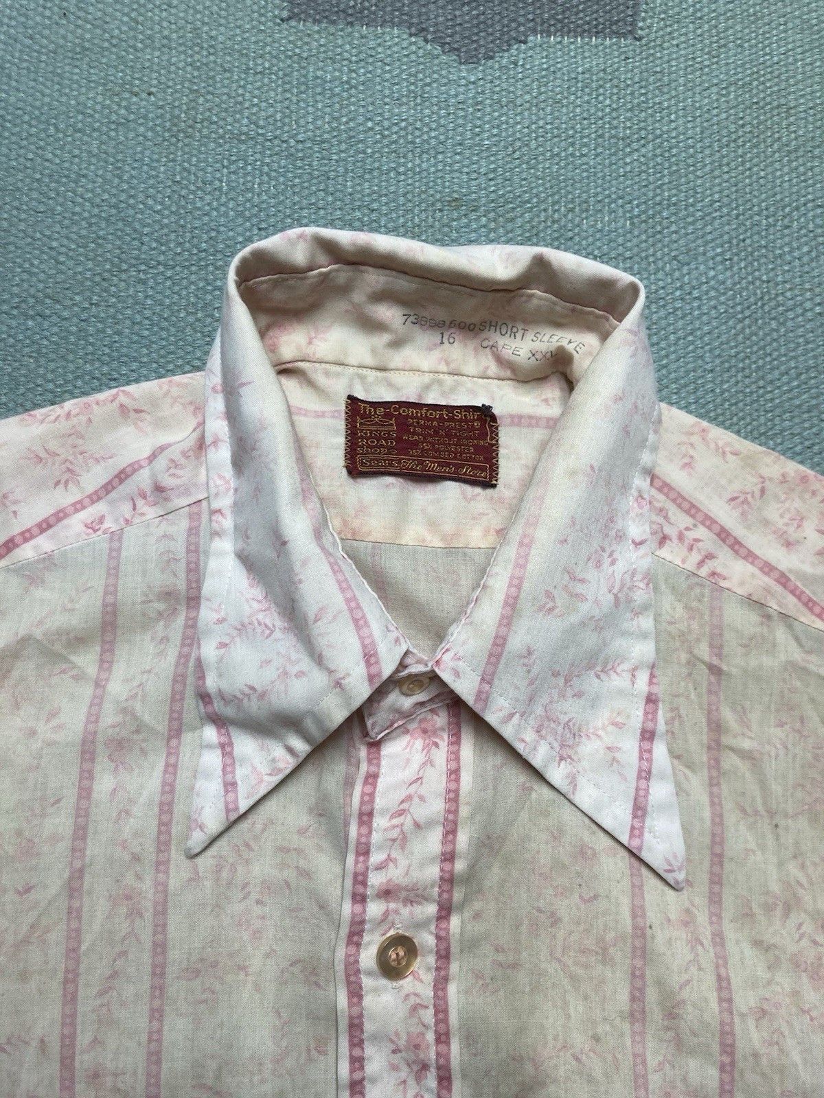 Sears × Vintage Vtg 70s button shirt kings road sears floral flowers thin XL Size US XL / EU 56 / 4 - 6 Thumbnail