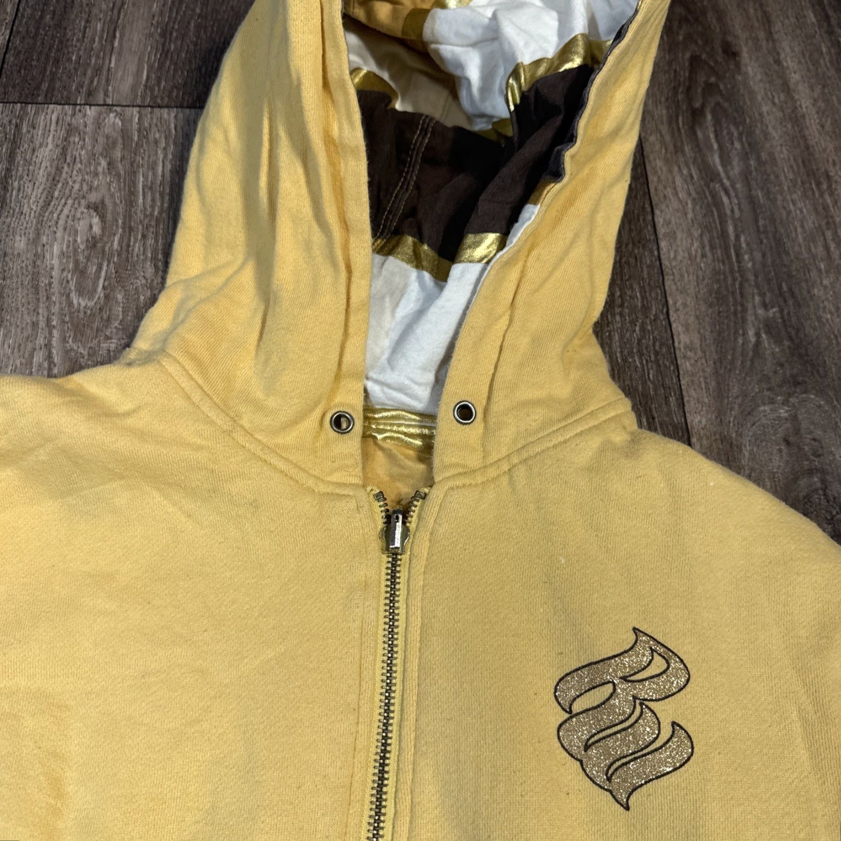 Rocawear VINTAGE Rocawear Hoodie S Women Yellow Full Zip 18” Pit to Pit 24” Length Reversible Cyber Grunge Hip Hop S-M Size S / US 4 / IT 40 - 7 Thumbnail