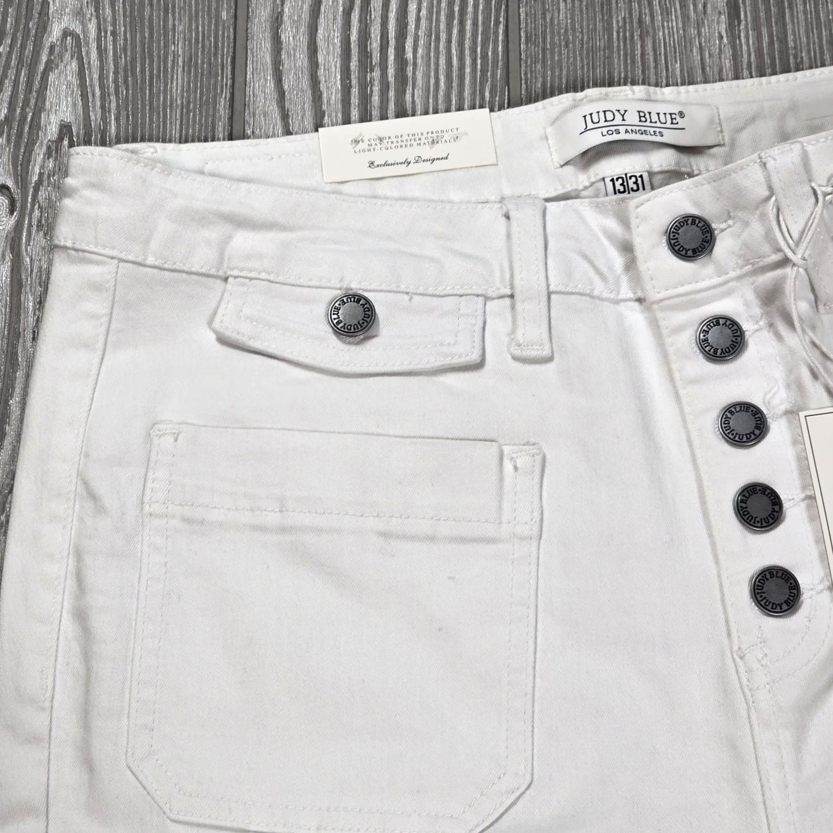 Vintage Judy Blue White High Waist Flare Button Fly Jeans Womens 13/31 actual 32x33 - Size 14 Size 36" / US 14 / IT 50 - 3 Thumbnail