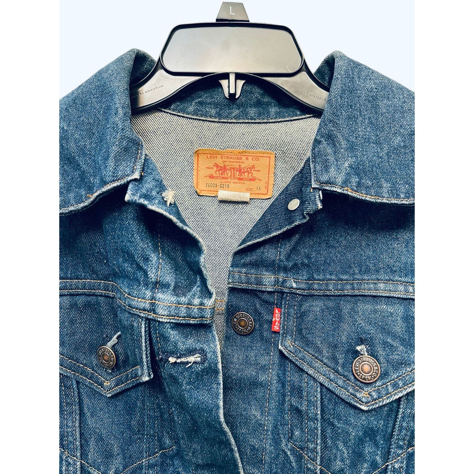 Levi's LEVI Strauss & Co Woman's Blue Jean Jacket Sz XL Unisex Size XL / US 12-14 / IT 48-50 - 4 Thumbnail