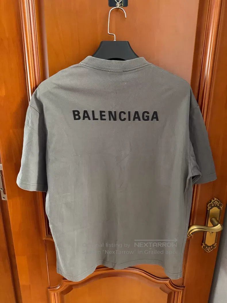 Balenciaga Balenciaga Grey embroidered front and back logo short-slee Size US S / EU 44-46 / 1 - 2 Thumbnail
