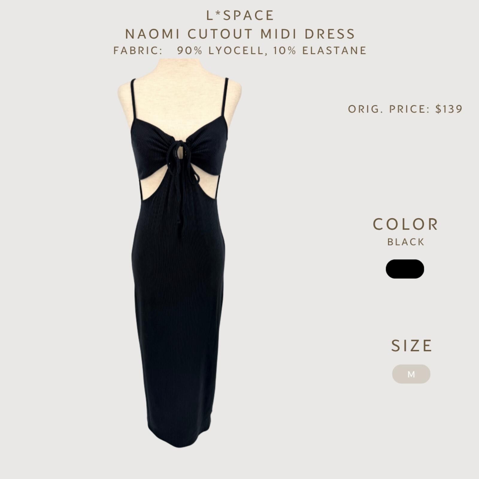 Other L*Space Naomi Cutout Midi Dress Black M Size M / US 6-8 / IT 42-44 - 2 Thumbnail