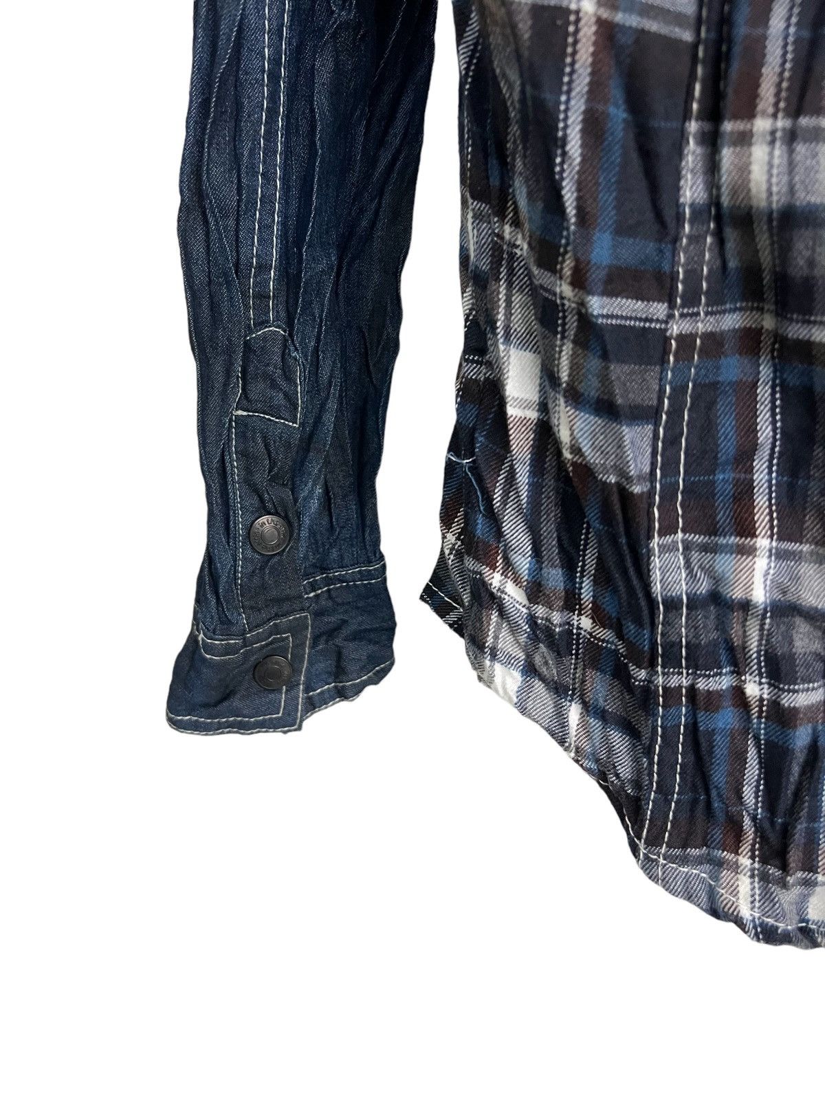 If Six Was Nine Y2K In The Attic Hybrid Denim Flannel Bono Hoodie Jacket Size US M / EU 48-50 / 2 - 10 Thumbnail