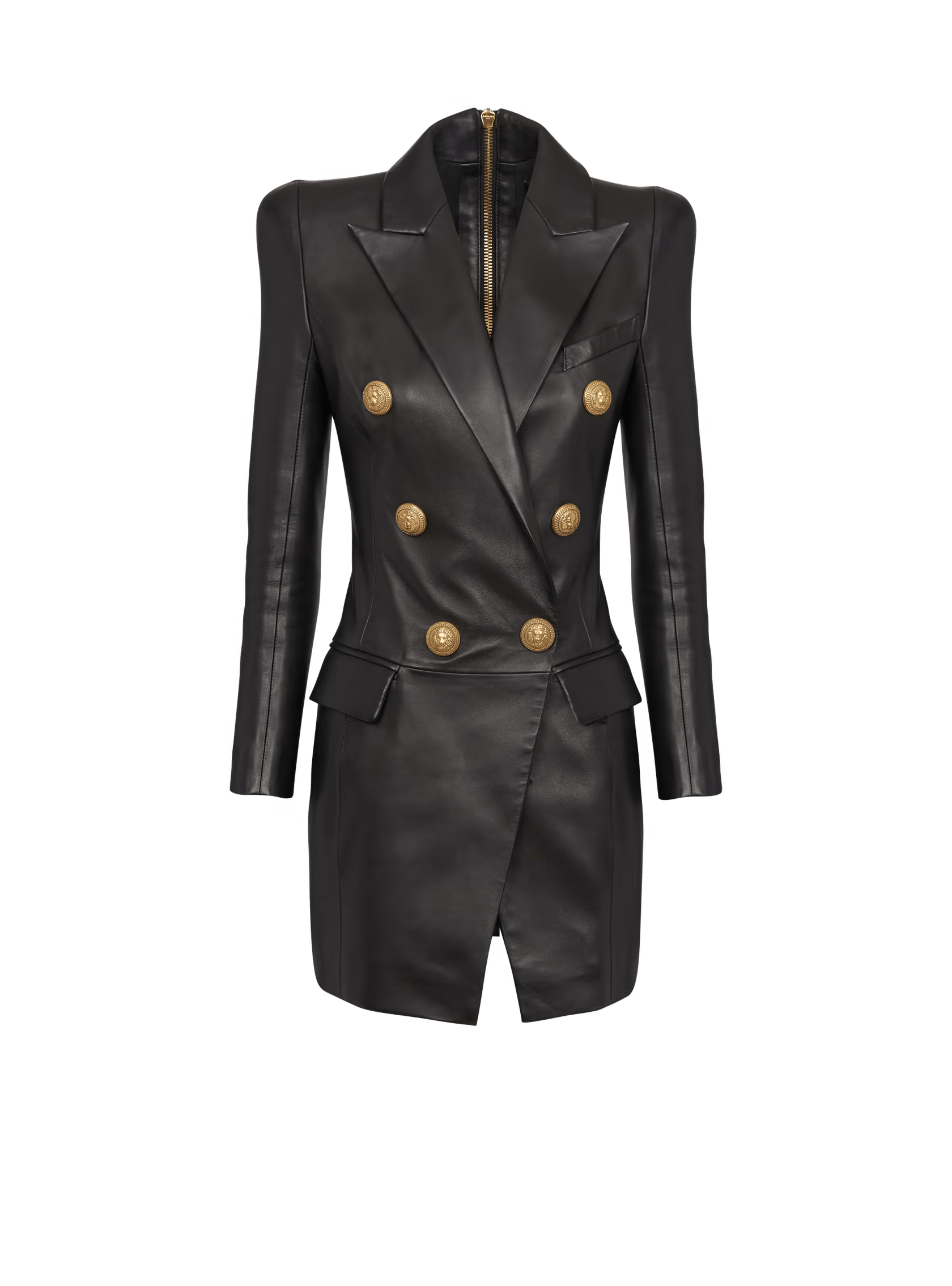 Balmain o1w1db10624 Leather Blazer in Black Size XXS / US 00 / IT 34 - 5 Thumbnail