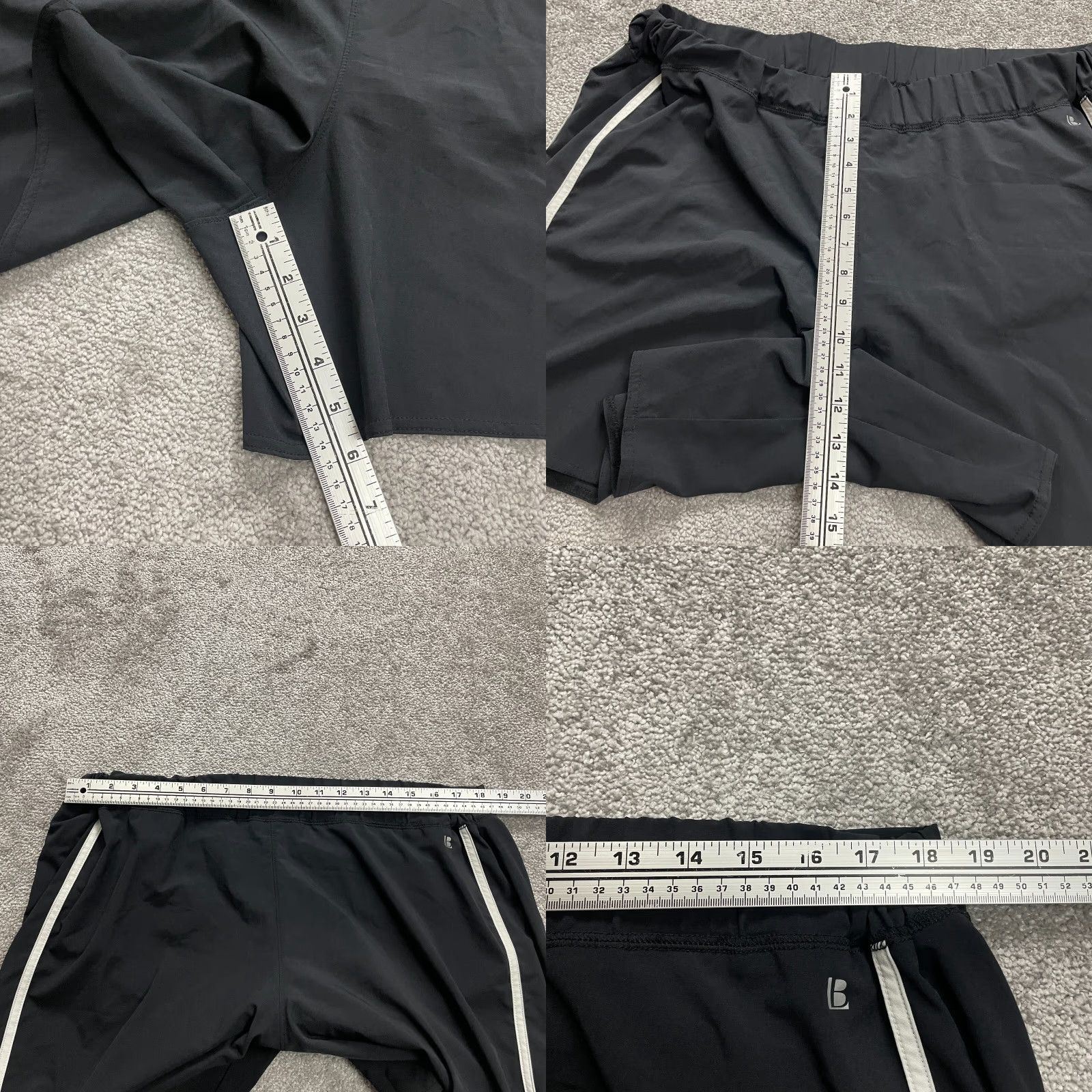Vintage B Active Shorts Women 14/16 Black White Elastic Athletic Athleisure Running 36x6 Size 36" / US 14 / IT 50 - 8 Thumbnail