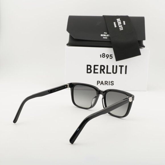 Berluti Berluti BL40023U 01B Sunglasses Black Rectangle Frame Size ONE SIZE - 9 Thumbnail