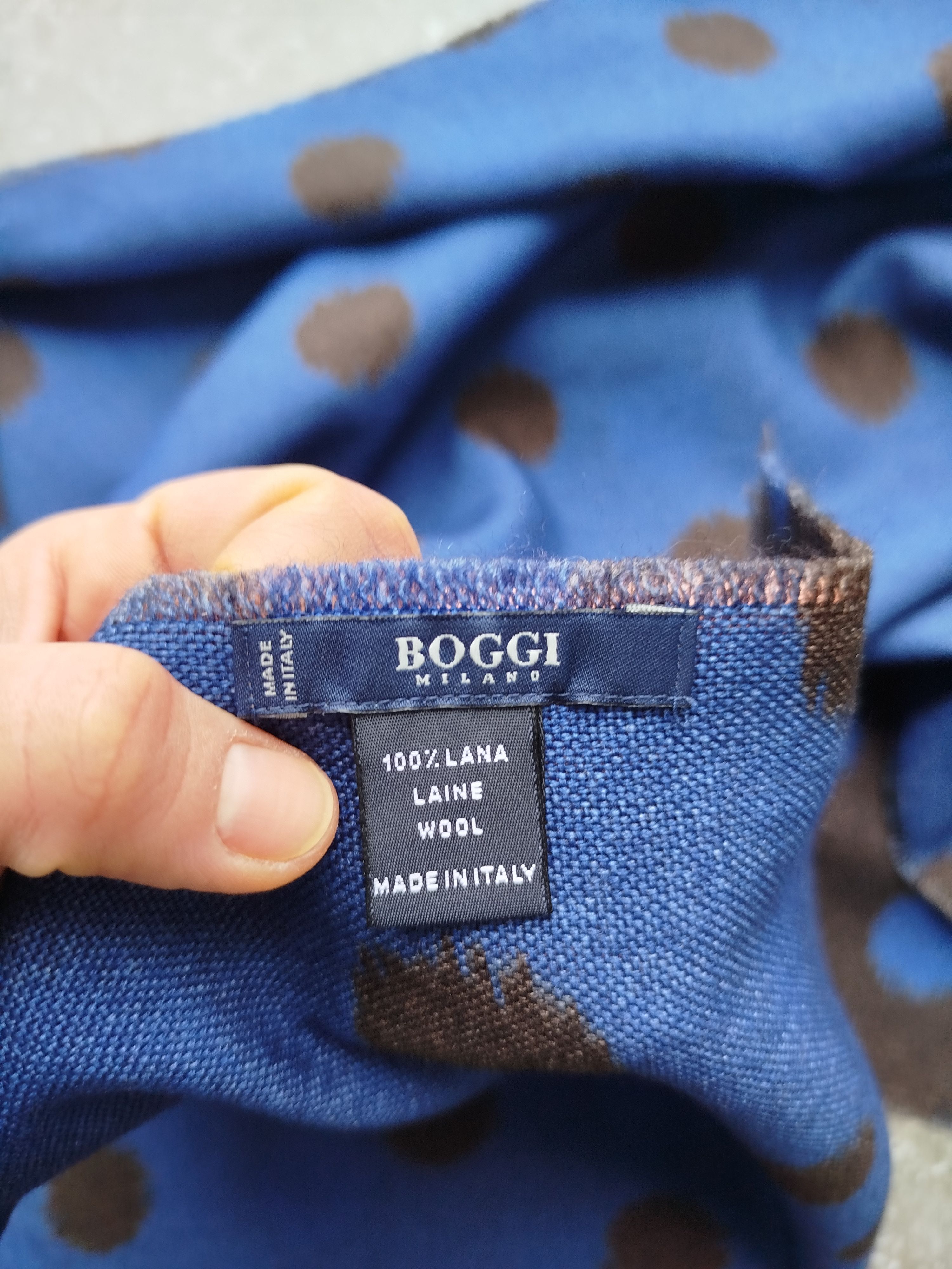 Boggi BOGGI Milano Scarf Polka Dot Wool Italy Size ONE SIZE - 9 Thumbnail