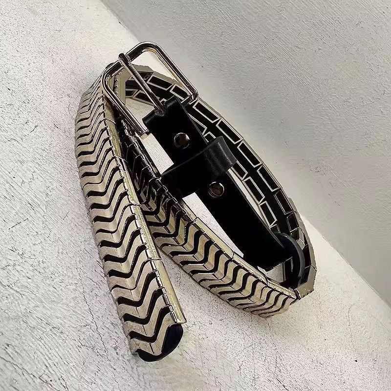 Other Metal PU Leather Hip Hop Streetwear Belt Size ONE SIZE - 4 Thumbnail