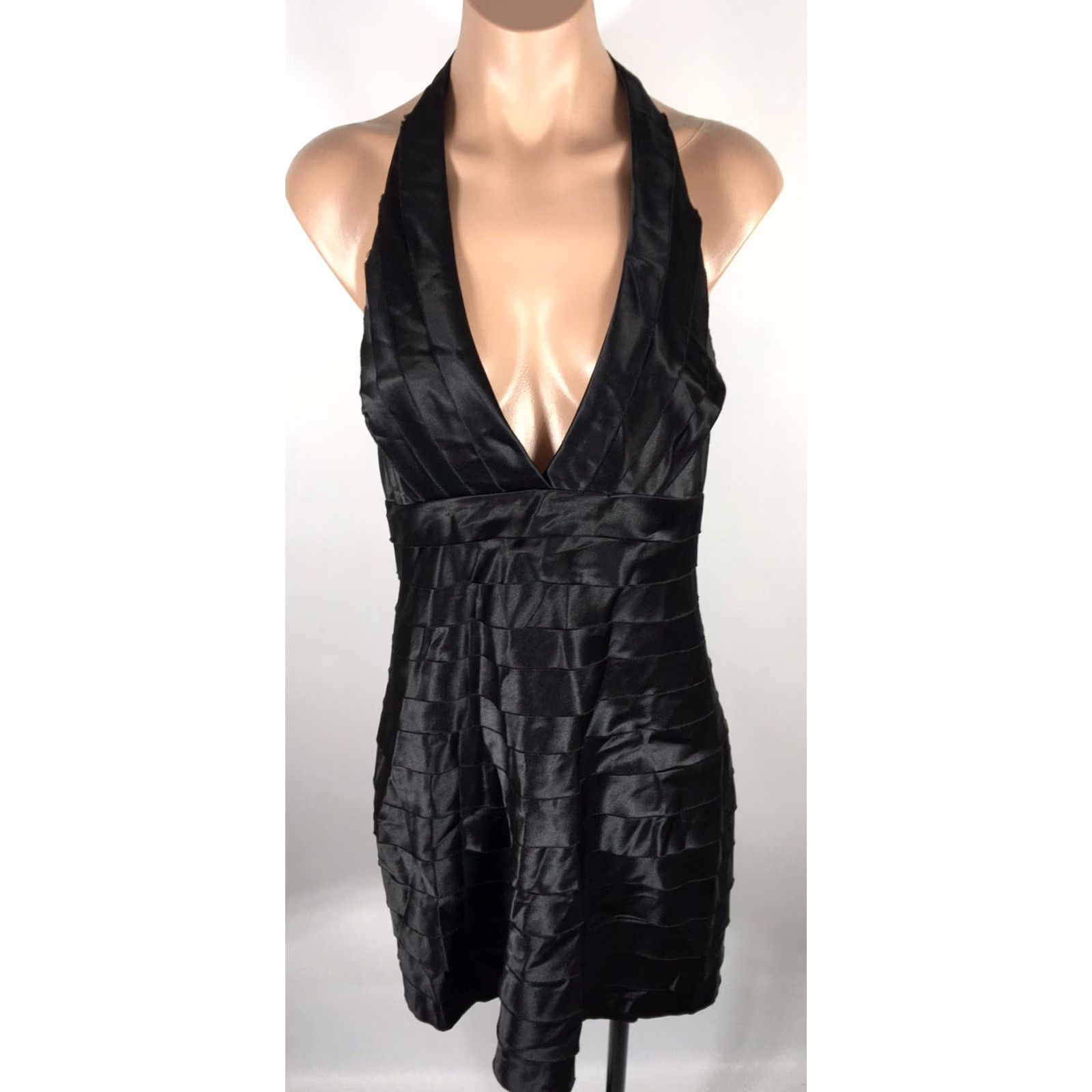 Bcbgmaxazria VTG 90s y2k Strapless Halter Dress Black Lace Tiered Ruffles Sz 12 NWT BCBGMAXAZRIA Womens Size XL / US 12-14 / IT 48-50 - 3 Thumbnail