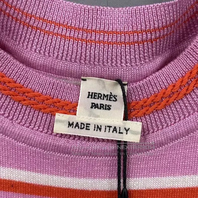 Hermes Hermes Pink Striped Rope Cashmere Cardigan Set Size XS / US 0-2 / IT 36-38 - 7 Thumbnail