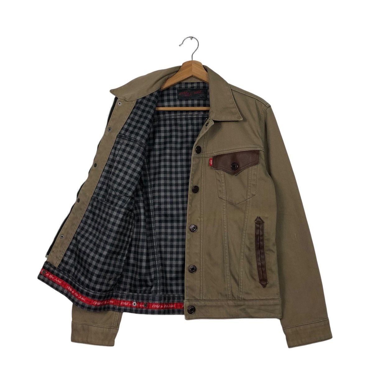 Edwin × Japanese Brand 🔥CROPPED BIKER JACKET EDWIN LEATHER PARTS POCKET Size US M / EU 48-50 / 2 - 13 Thumbnail