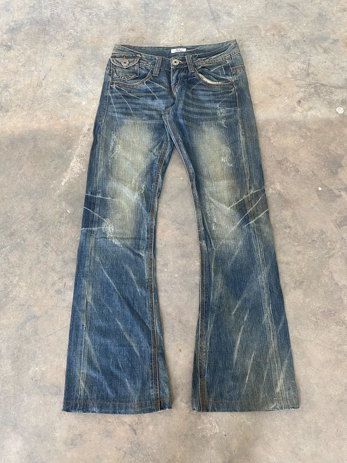 Hysteric Glamour × Japanese Brand × Le Grande Bleu (L.G.B.) Flare ☠️ Remix Wash Jeans punk Grunge LGB Rare Japan Size US 30 / EU 46 - 1 Thumbnail