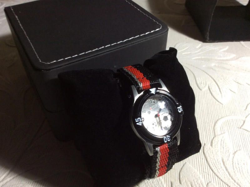 Designer lovely football dial red black strap watch Size ONE SIZE - 4 Thumbnail
