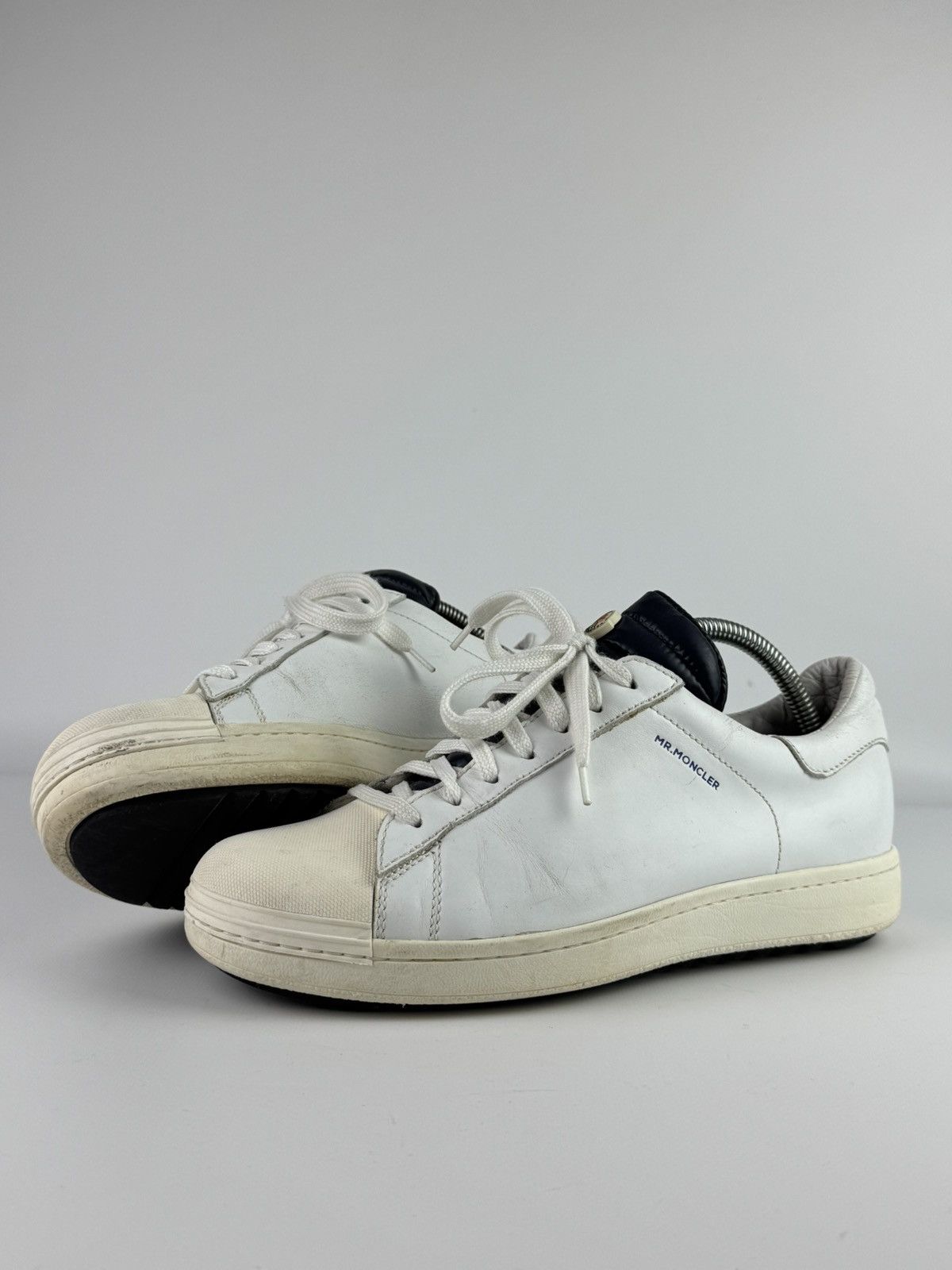 Moncler Moncler Angeline Leather Sneakers White Size US 7 / EU 40 - 3 Thumbnail