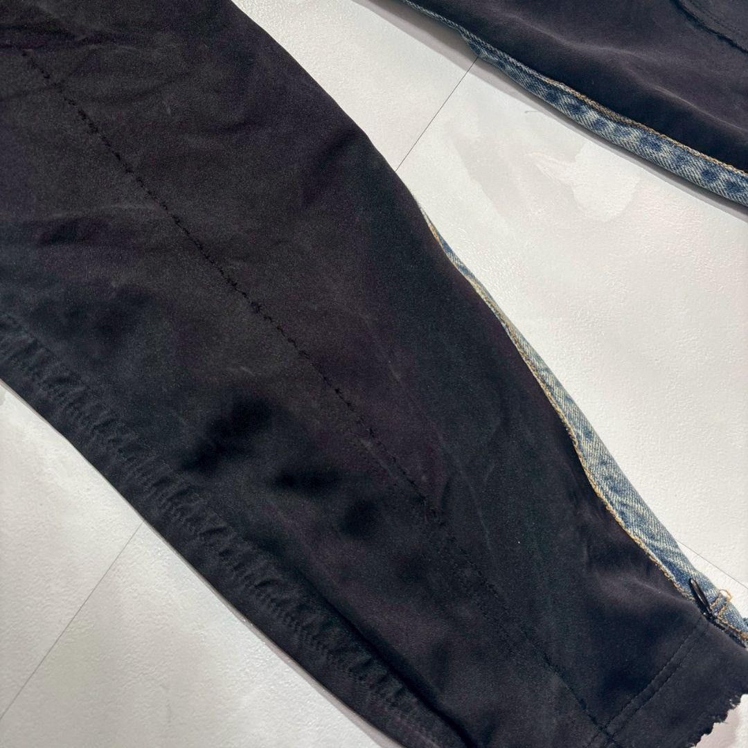 Undercover Studded Cropped Denim Silk Panel Distressed Knees Zip Hem Size US 30 / EU 46 - 13 Thumbnail