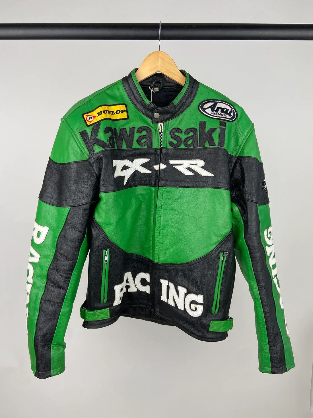 90s vintage short leather jacket （ M ） Vintage 90s Wilson's Leather Side Lace Moto Cafe Racer