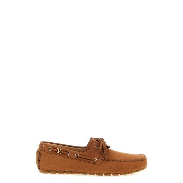 VALENTINO GARAVANI Driver Brown Leather Loafers New (Men's s