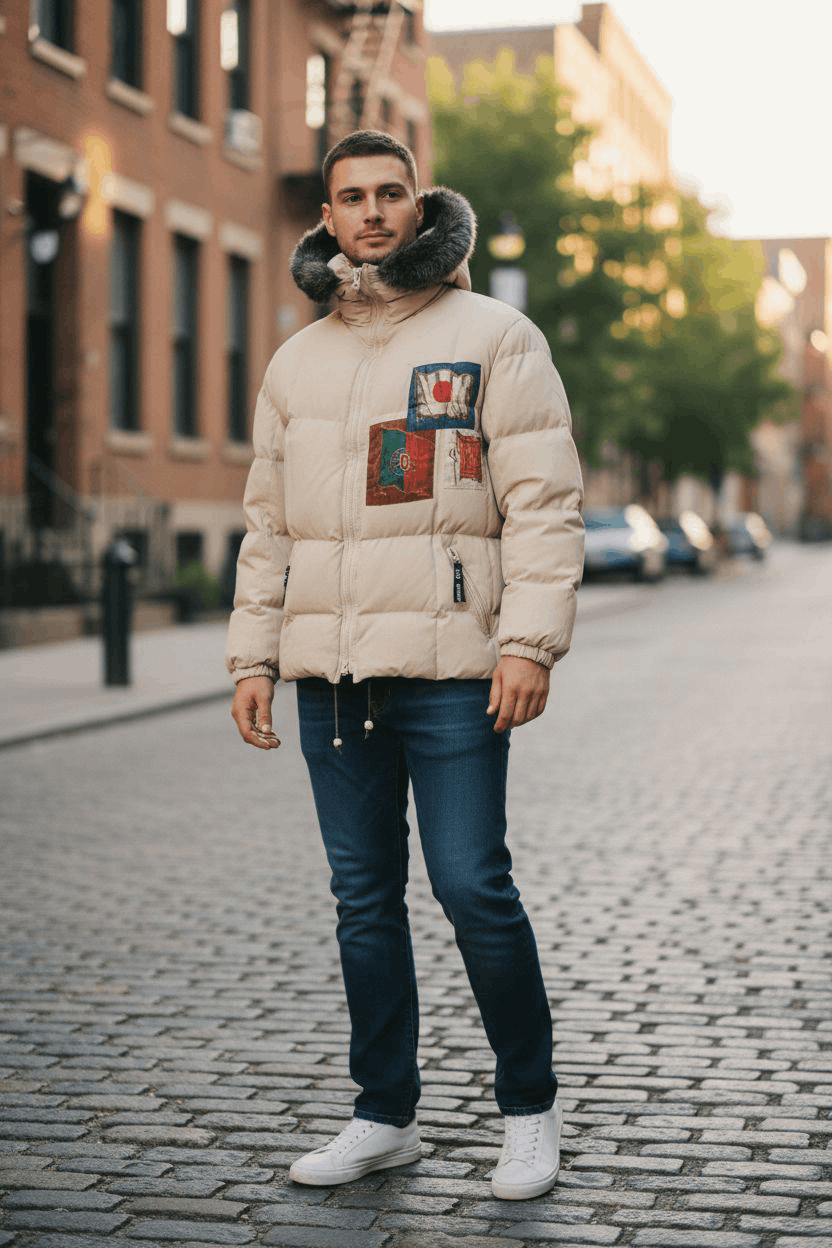 Japanese Brand Nicole Club For Men Winter Fur Hoodie Bomber Jacket FR013 Size US L / EU 52-54 / 3 - 24 Thumbnail